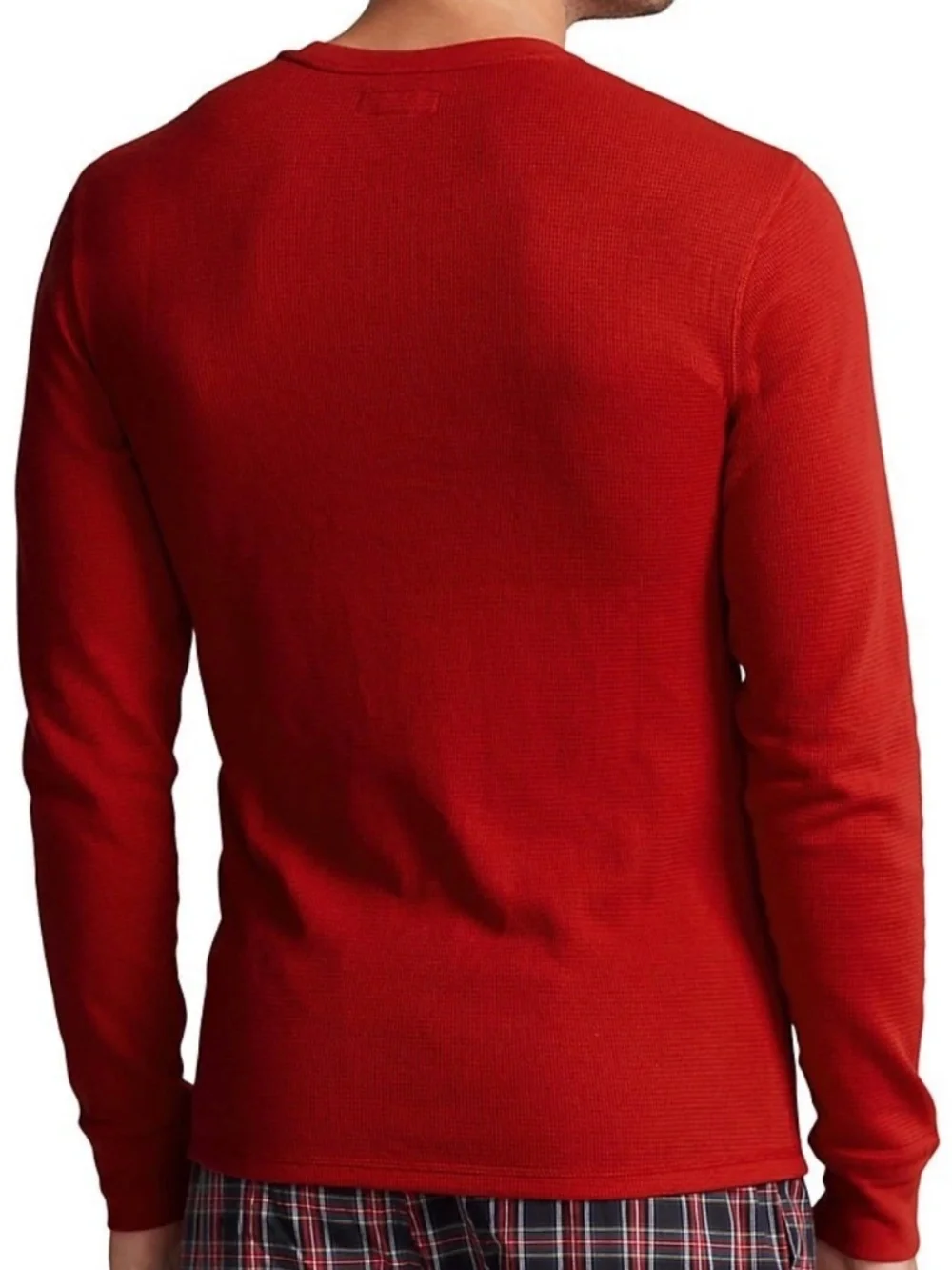 Polo Ralph Lauren Men's Red  Waffle Knit Thermal Long Sleeve Sleep Shirt Size XL
